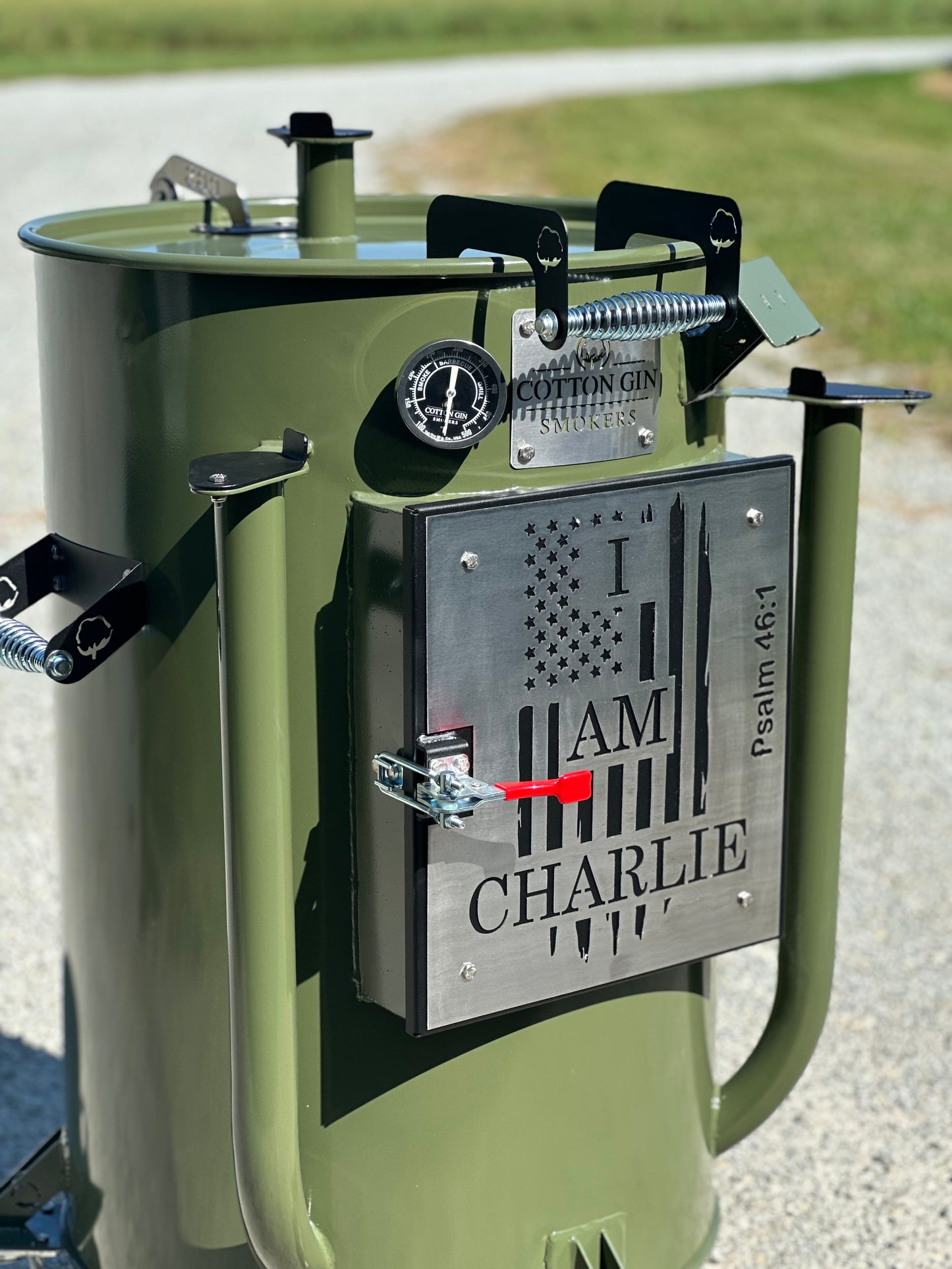 “I AM CHARLIE” Cotton Gin Smokers Harvester sticker. Each sticker purchased we will give you an opportunity to win the matching custom CGS Harvester. In memory of Charlie Kirk. All proceeds will be donated to Turning Point USA!